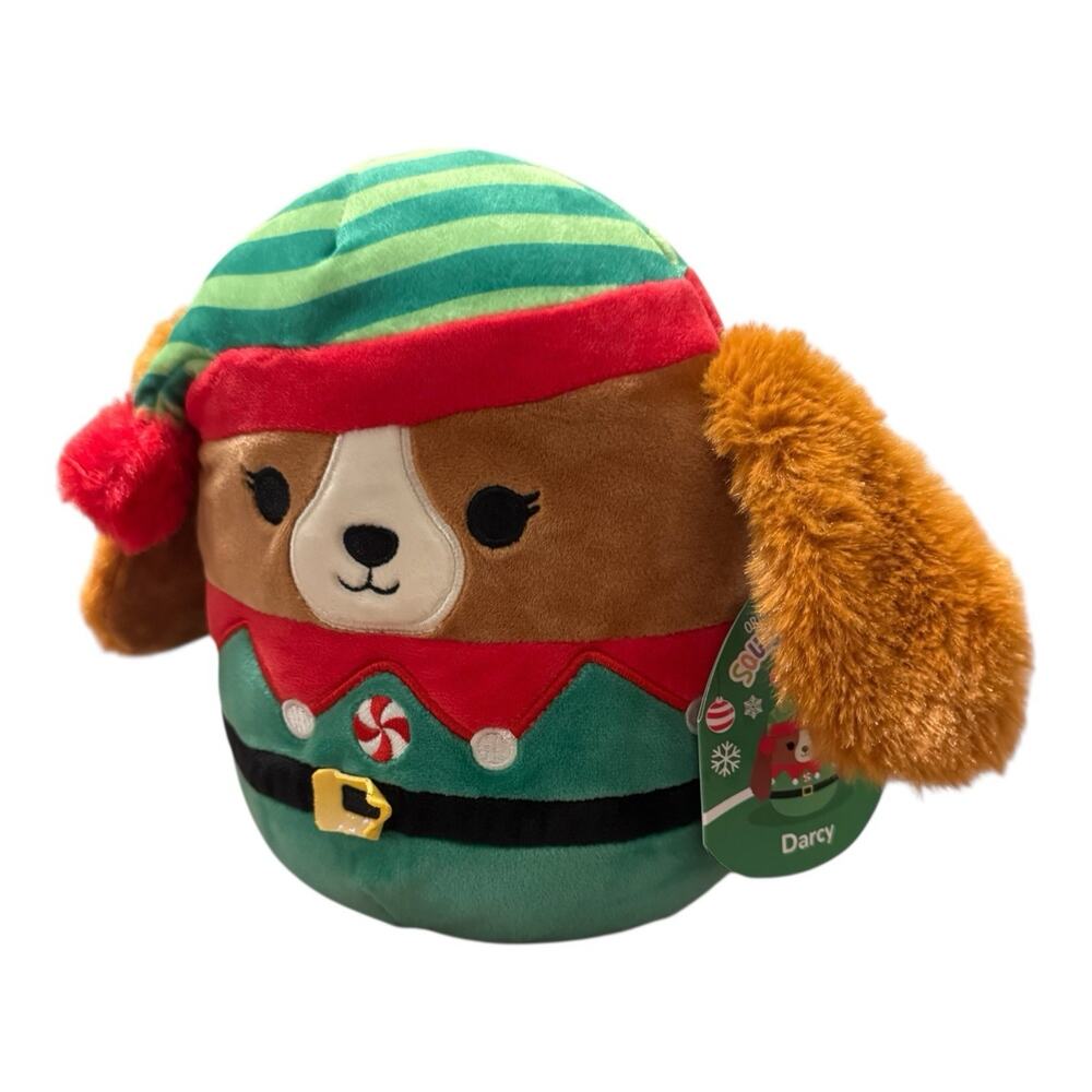 Squishmallows Darcy The Christmas Elf Dog 8" Stuffed Animal Plush Holiday Stuffy